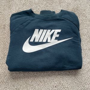 NIKE Blue-Grey Unisex Crewneck Graphic Sportswear Club Fleece - size M